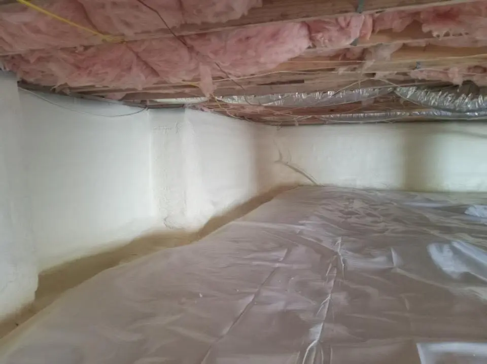 Crawl space encapsulation with closed-cell spray foam for Roof Waterproofing in Germantown